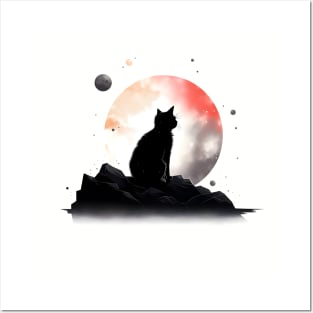 Cat Lover kitty with sun background Posters and Art